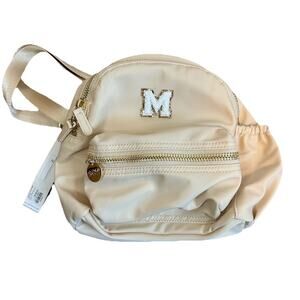 NWT Stoney Clover Micro Classic Backpack Tan Sand Monogrammed Double Zippers
